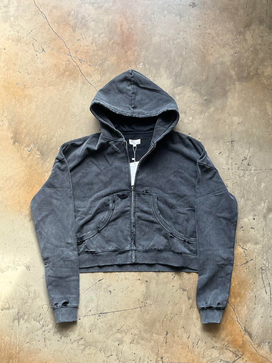 charcoal "Joey" zip hoodie