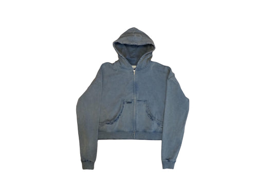 Dust blue "Joey" zip hoodie