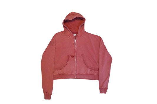 Barn red "joey" zip hoodie